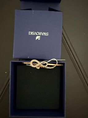 Swarovski Rose Gold Infinity Knot Bracelet with Pavé Crystals